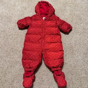 GAP Red Polka Dot Baby One Piece Snowsuit